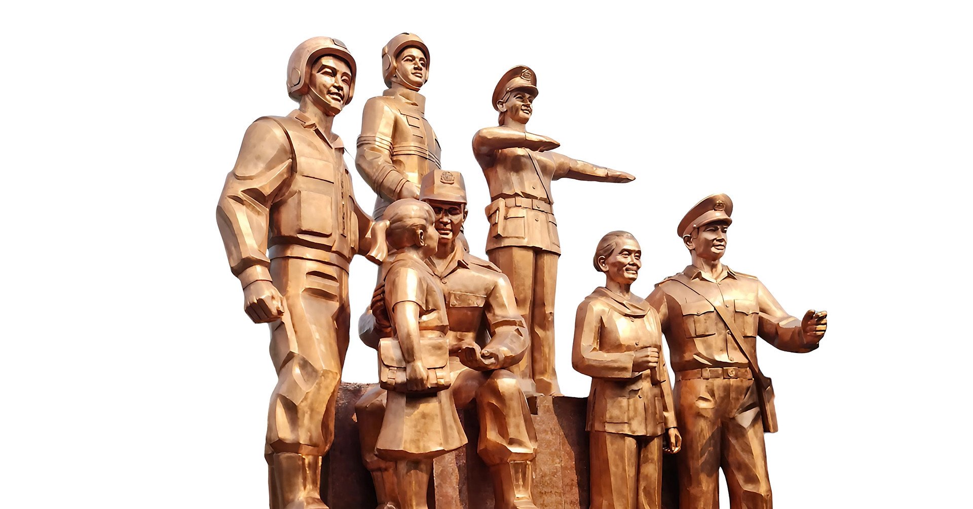 Construcción del monumento de la Policía Popular "Por una vida pacífica" en Ciudad Ho Chi Minh