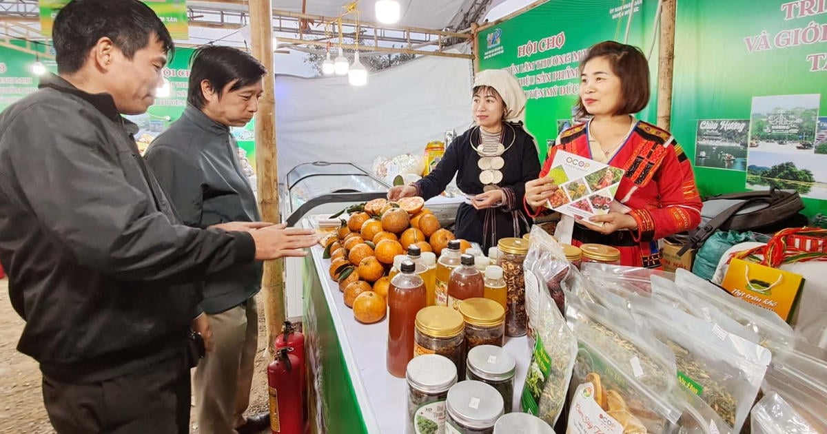 Les spécialités de My Duc se réunissent lors de l'événement de promotion du tourisme à la pagode Huong