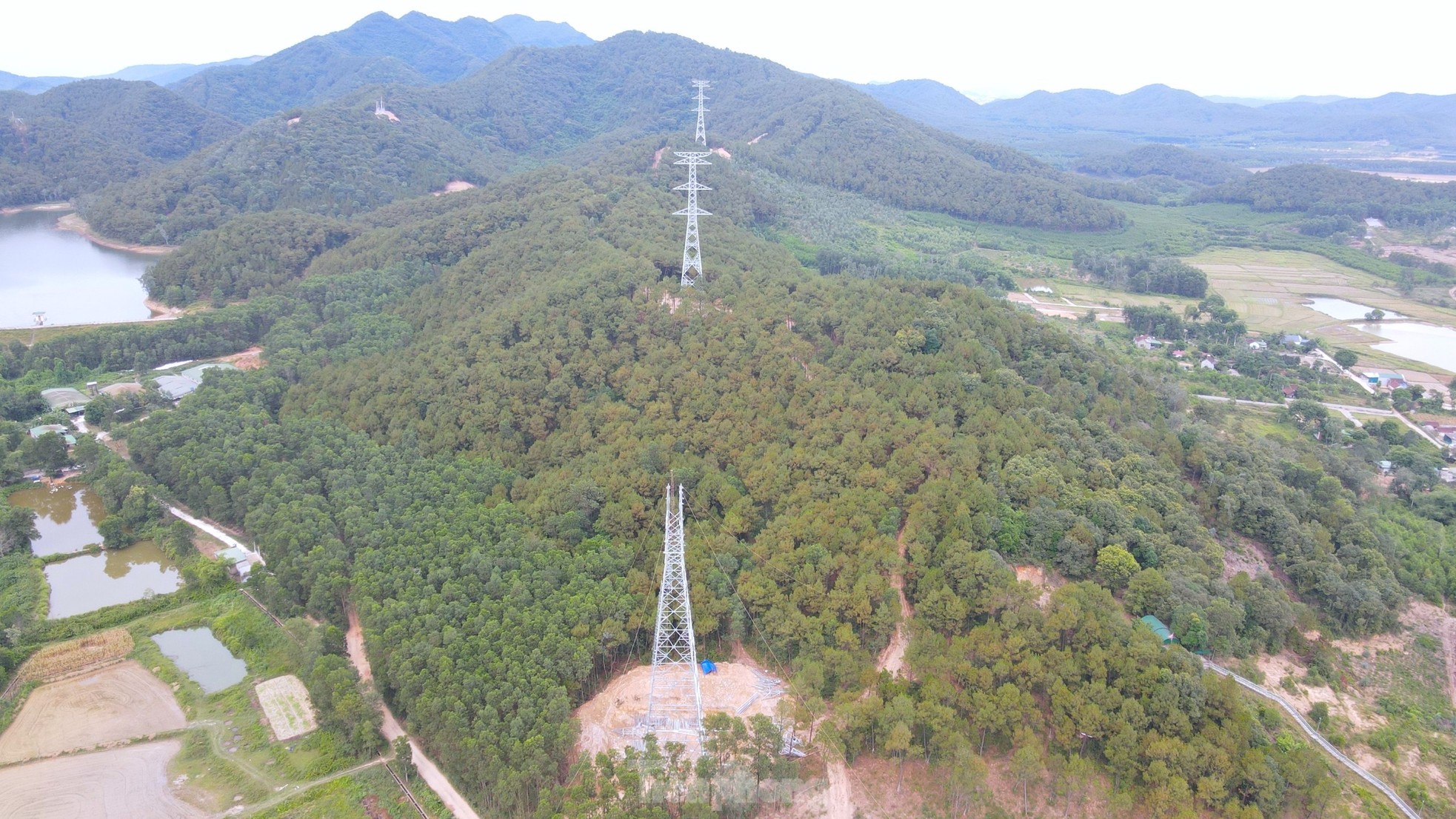 Beautiful images of green shirts volunteering to contribute to the 500kV line project, circuit 3, photo 1