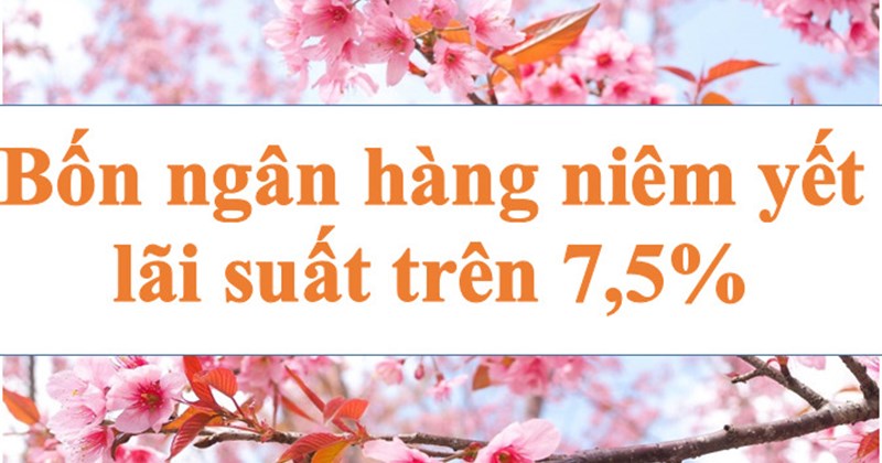 Bốn ngân hàng niêm yết lãi suất trên 7,5%