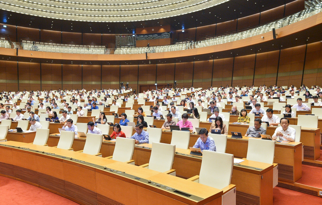 An der Sitzung teilnehmende Delegierte. Foto: quochoi.vn