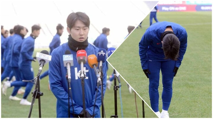 Lee Kang-in bowed his head in apology to the media and fans.