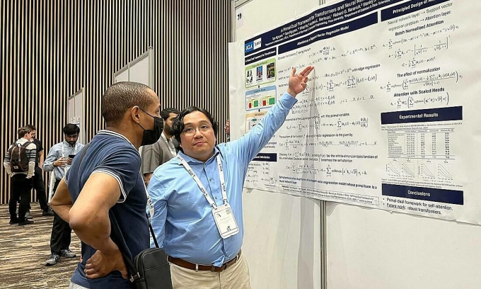 Tan at the ICLR 2023 artificial intelligence conference in Rwanda. Photo: Character provided