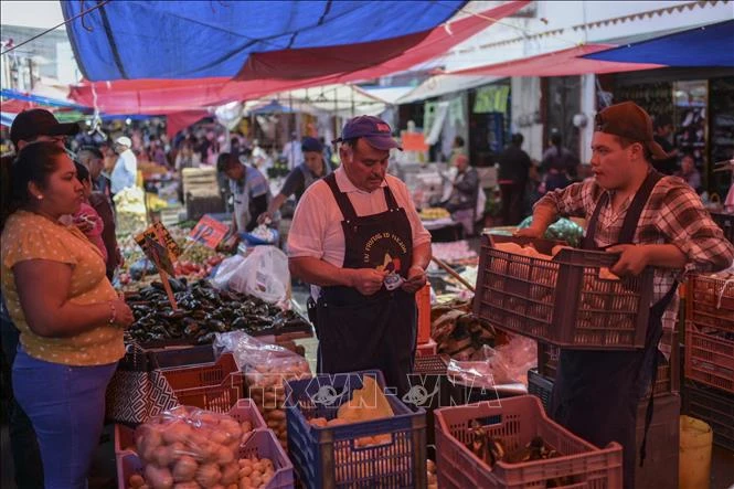 メキシコのオズンバにある市場で買い物をする人々。写真：AFP/VNA