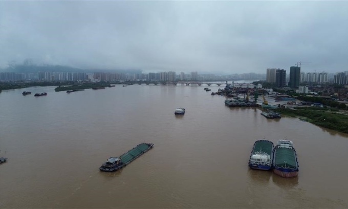 The Beijiang River in Qingyuan City, Guangdong Province, China, on April 8. Photo: Imagine China