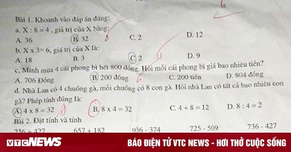 Học sinh chọn 4 x 8, đáp án 8 x 4, cách tính nào mới chuẩn?