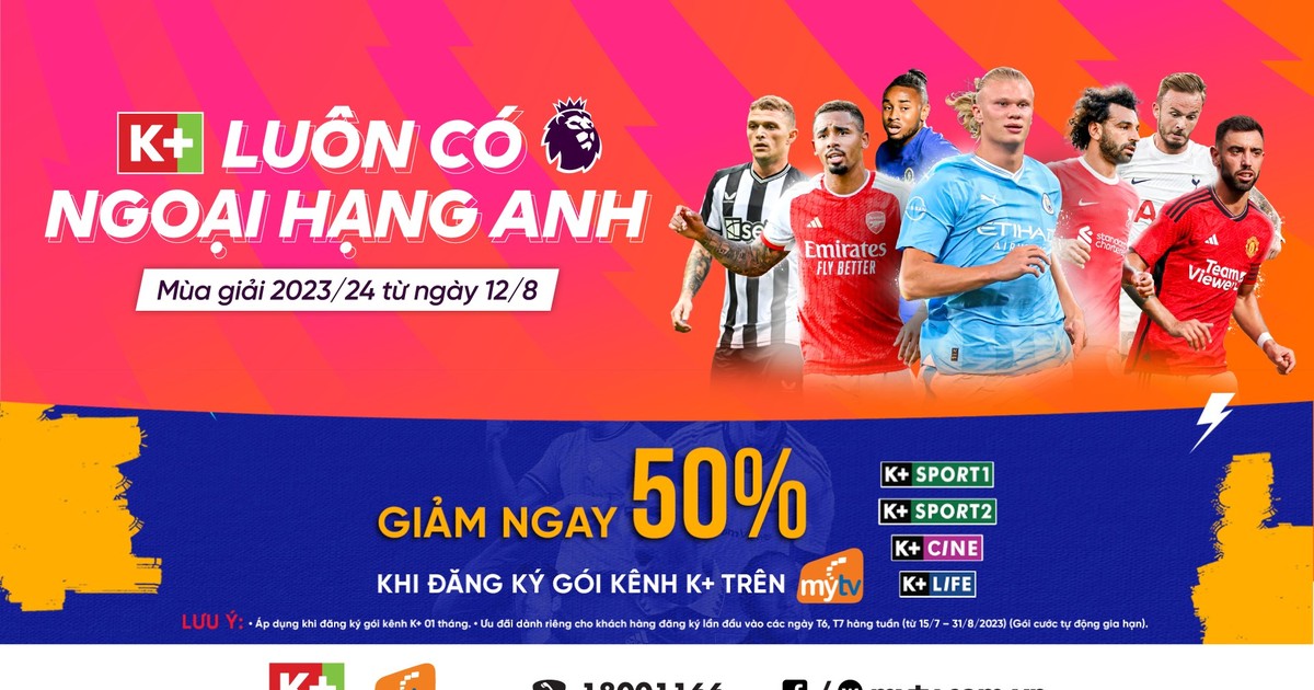 Khởi tranh Ngoại hạng Anh 2023-2024: Xem trực tiếp và độc quyền gói kênh K+ Truyền hình MyTV