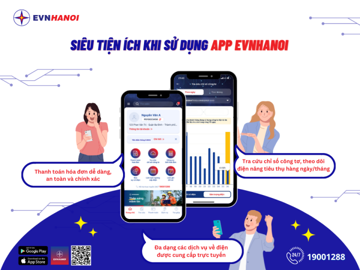 Super praktisch bei Verwendung der EVNHANOI-App.