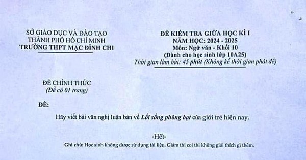 Đề thi Văn về lối sống 'phông bạt' của giới trẻ gây tranh cãi