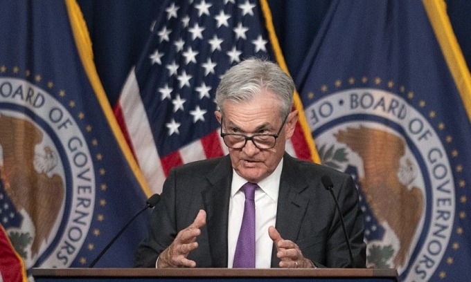 El presidente de la Reserva Federal, Jerome Powell, en una conferencia de prensa el 26 de julio. Foto: AP