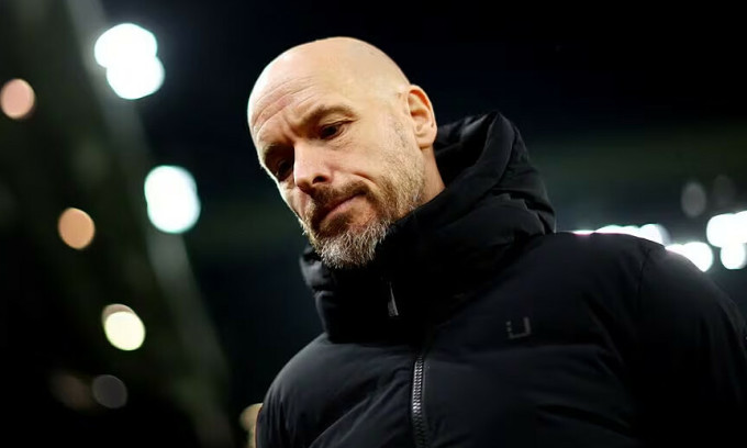 Coach Erik ten Hag after Man Utd lost 0-1 to Bayern at Old Trafford, Manchester, England, round 6 of Group A Champions League on the evening of December 12, 2023. Photo: Reuters