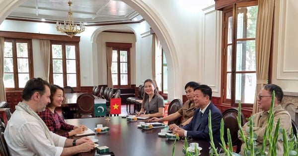 El Embajador Extraordinario y Plenipotenciario de Pakistán visita y trabaja con la Unión de Asociaciones de Literatura y Artes de Vietnam