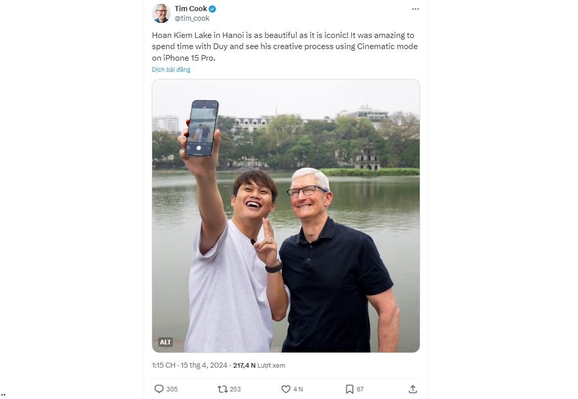 World news highly appreciates CEO Tim Cook's visit to Vietnam photo 2