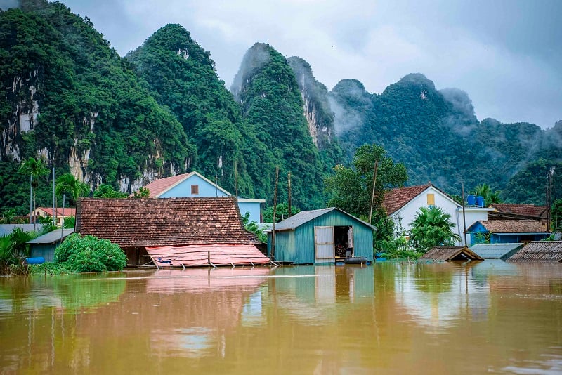 Tân Hoá là địa phương bị ngập nặng nhất với trên 400 hộ.