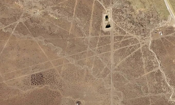 Straight lines in the desert in Bolivia. Photo: Google Maps