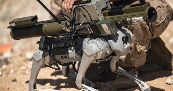 US Marines test missile-firing robot dog