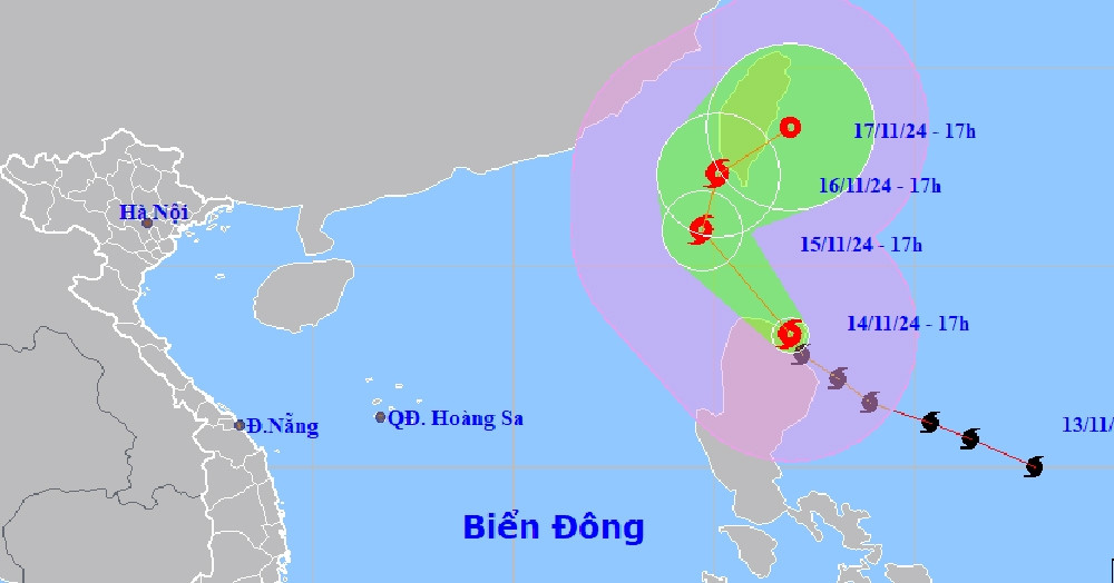 Bão Usagi áp sát Biển Đông, có thể trở thành bão số 9