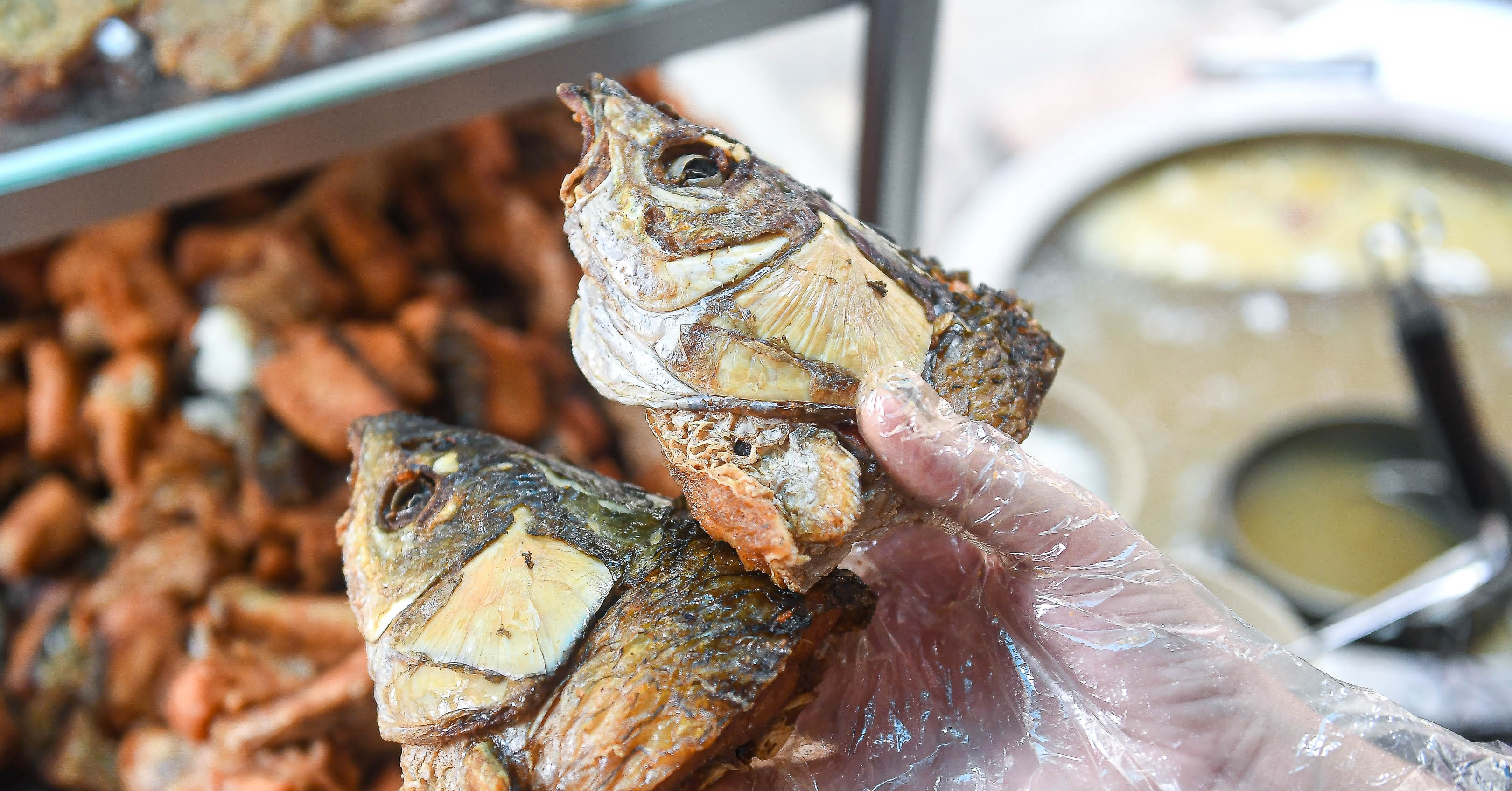 Hanoi-Restaurant verwandelt Fischköpfe voller harter Gräten in ein seltsames Gericht und zieht damit viele Kunden an