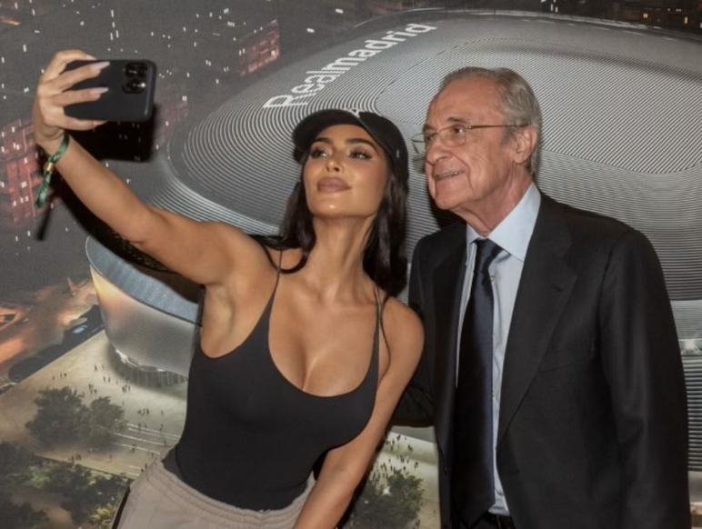 Bức ảnh selfie gây bão của Kim Kardashian và Chủ tịch Real Madrid, Florentino Perez- Ảnh 1.