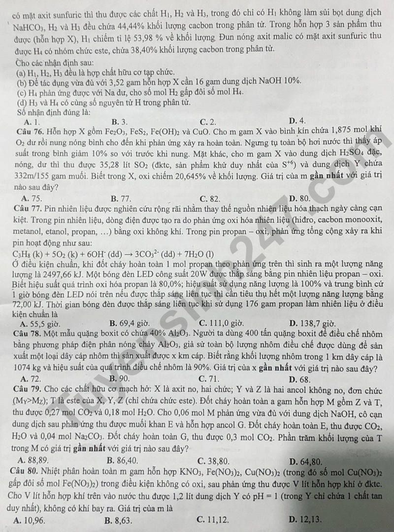 Đề thi thử môn Hóa tốt nghiệp THPT 2024 của Nam Định lần 2 - Ảnh 4.