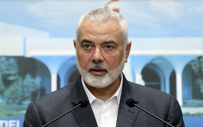 Haniyeh at a press conference in Beirut, Lebanon in June 2021. Photo: AP