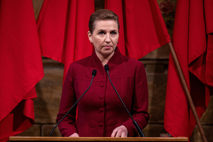 La primera ministra danesa, Mette Frederiksen, en Mette Frederiksen el 1 de mayo. Foto: Reuters