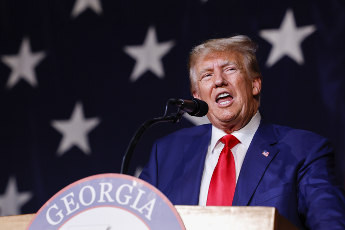 Former President Donald Trump speaks at a Republican event in Columbus, Georgia on June 10. Photo: AFP