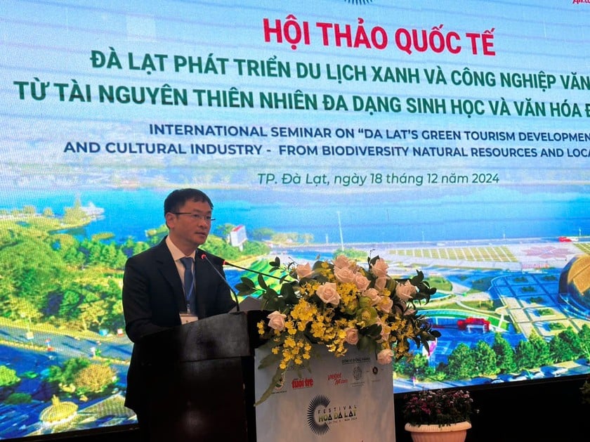 Ông Đặng Quang Tú - Chủ tịch TP Đà Lạt phát biểu khai mạc hội thảo.