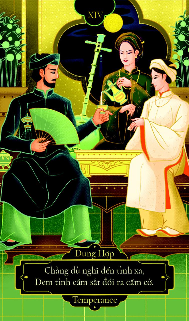 Thẻ thông điệp Truyện Kiều do các bạn trẻ thực hiện trong cuốn Truyện Kiều & Tarot - Ảnh: NVCC