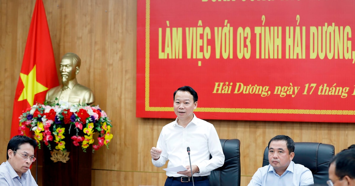 รัฐมนตรีว่าการกระทรวง Do Duc Duy ทำงานร่วมกับ Hai Duong, Dien Bien, Lai Chau ในการส่งเสริมการลงทุนและการผลิตในจังหวัดต่างๆ