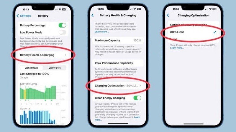 Tính năng giới hạn sạc pin ở mức 80% được Apple tích hợp trên thế hệ iPhone 15.