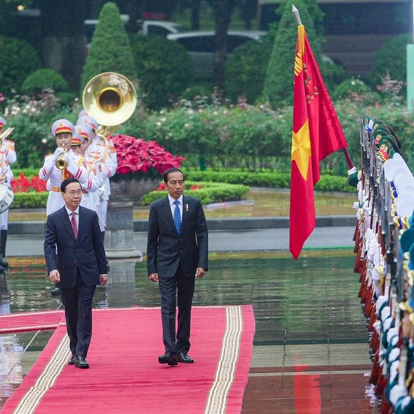 Chủ tịch nước Võ Văn Thưởng chủ trì lễ đón Tổng thống Indonesia