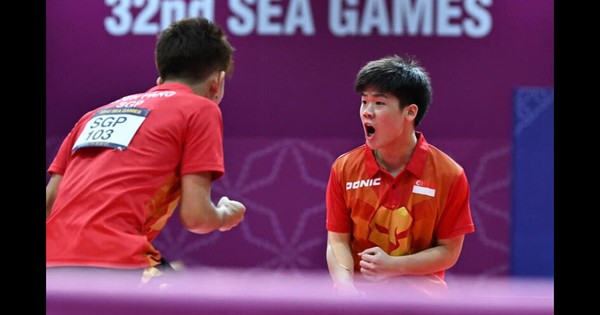 Singapore table tennis wins men's doubles gold medal, eases pain of losing to Vietnam