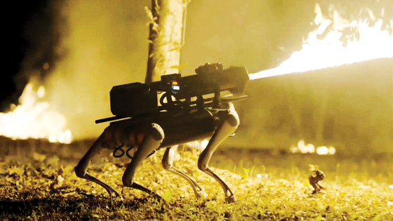 The world's first flamethrower-equipped robot dog called Thermonator