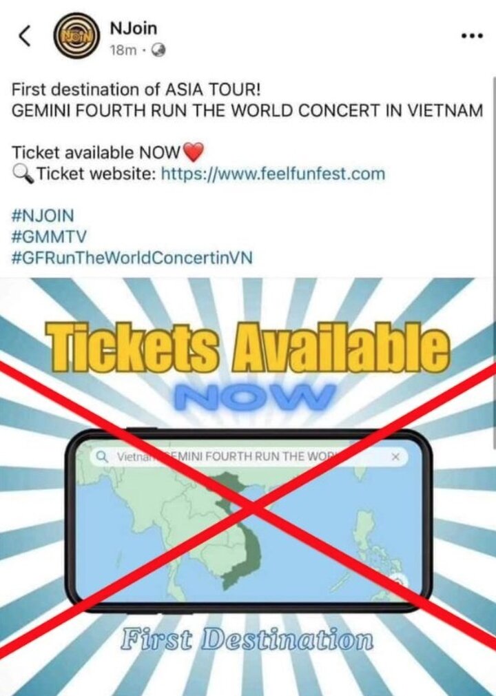 Le quatrième entrepreneur du concert Gemini au Vietnam a publié une carte où il manque Hoang Sa et Truong Sa.