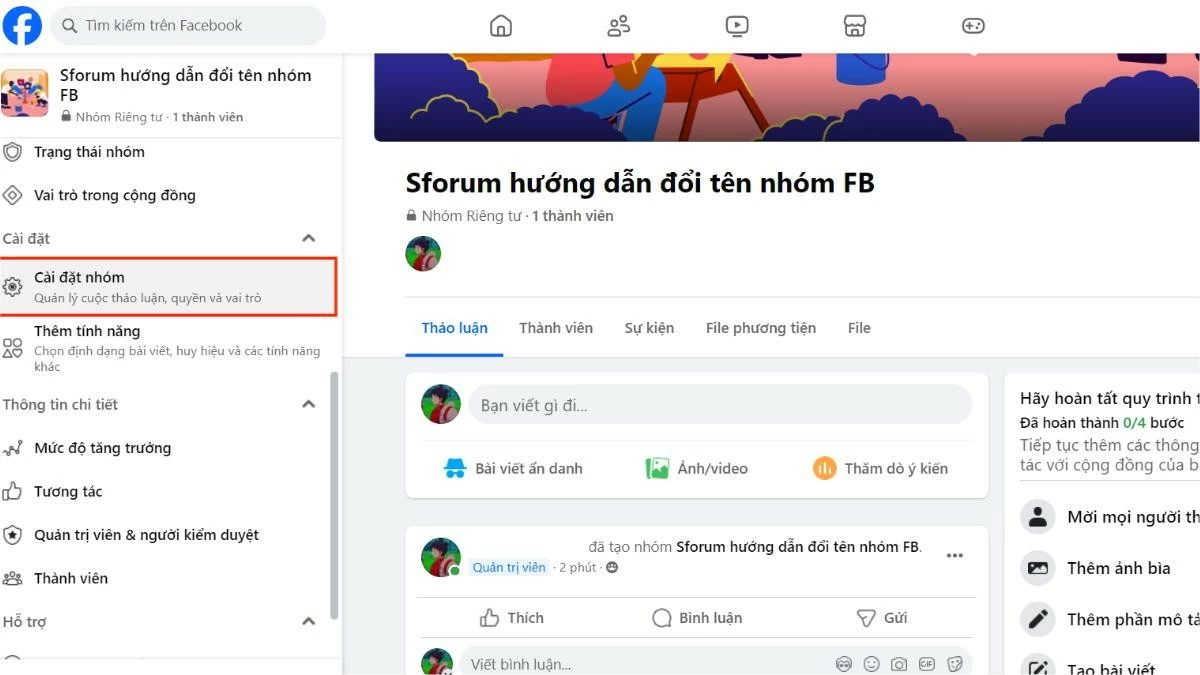 Hướng dẫn cách thay đổi tên nhóm Facebook cực hấp dẫn