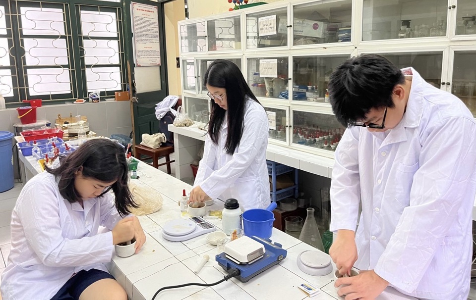 Durante la investigación, el grupo de estudiantes pasó mucho tiempo en el laboratorio.