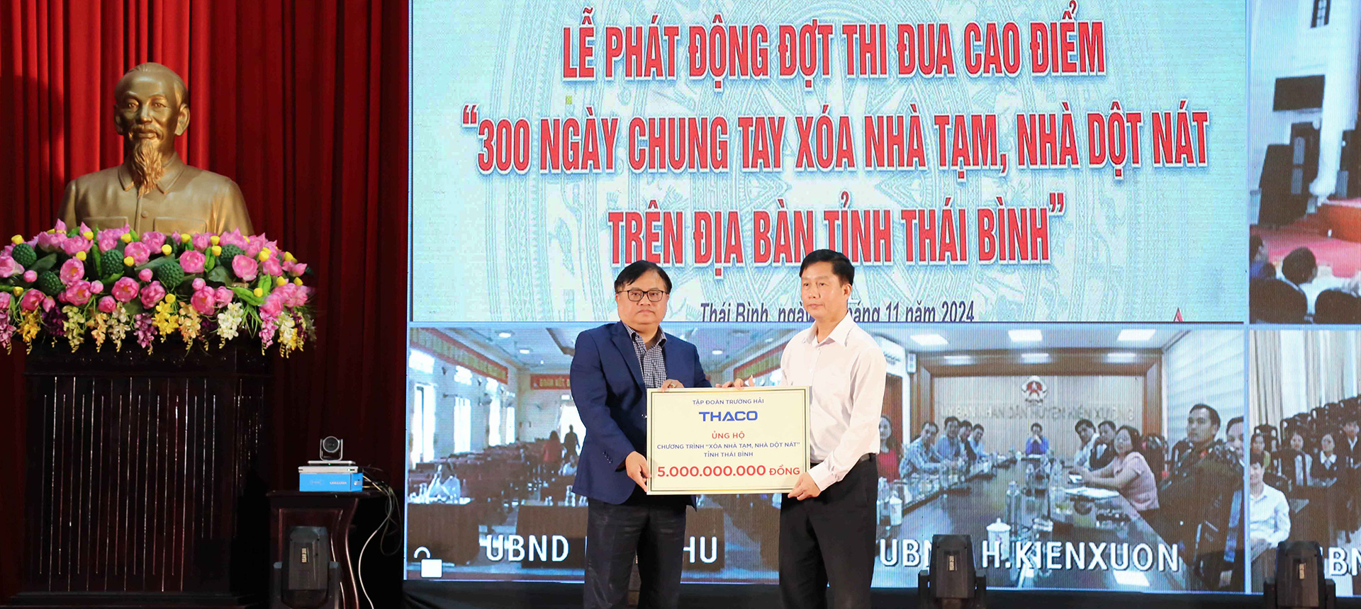 Lãnh đạo THADICO tham dự Lễ phát động đợt thi đua cao điểm “300 ngày chung tay xóa nhà tạm, nhà dột nát tại tỉnh Thái Bình”