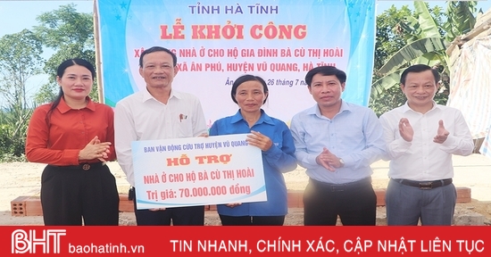 Construction of solid housing for disadvantaged households in Vu Quang started