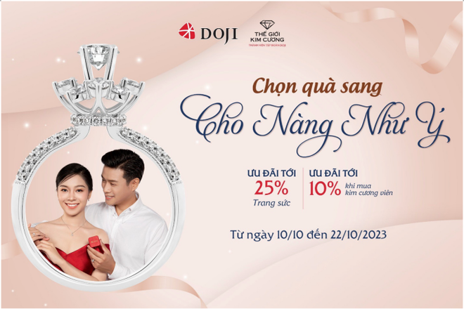 DOJI và Thế giới kim cương ưu đãi hấp dẫn tới 25% mừng ngày Phụ nữ Việt Nam. ảnh 1