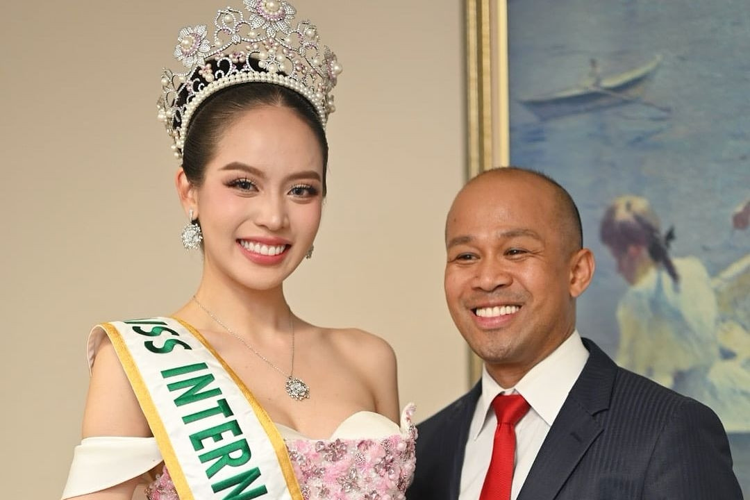 The first image of Miss Thanh Thuy after being crowned Miss International 2024