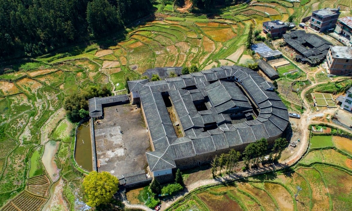 Ancient castle without spider web on the swamp