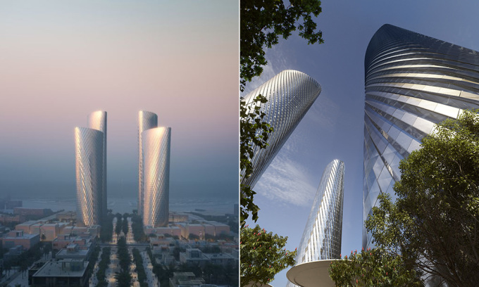 Conception des tours Lusail au Qatar. Photo : Tomorrow AB/Foster + Partners