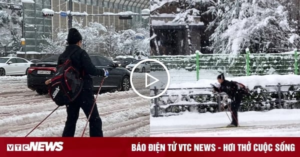 Una profesora coreana va al trabajo esquiando tan rápido como un coche y causa revuelo en Internet