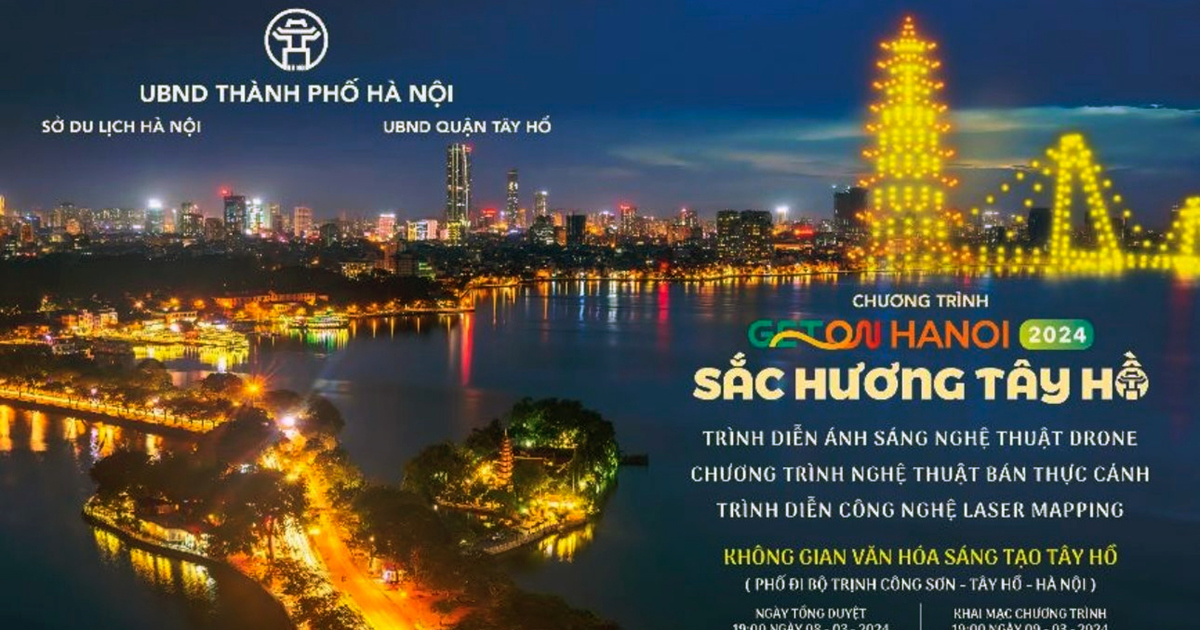 Light show at the event "Hanoi Tourism Welcomes 2024"