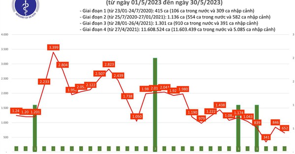 Trong nước ghi nhận thêm 652 ca mắc Covid-19 ngày 30.5