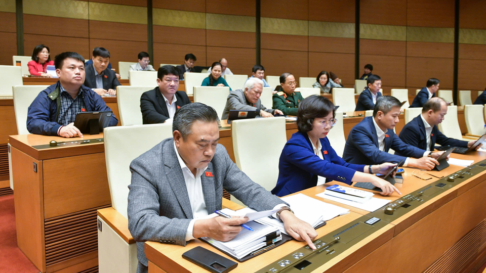 Delegados de la Asamblea Nacional votando - Foto: Quochoi.vn