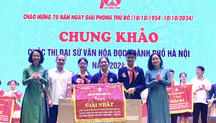 Concurso de embajadores de la cultura de la lectura de la ciudad de Hanoi 2024