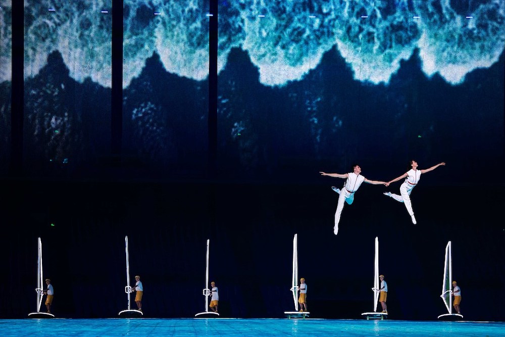 Scene of the final rehearsal of the ASIAD opening ceremony on September 18. Photo: news.cgtn