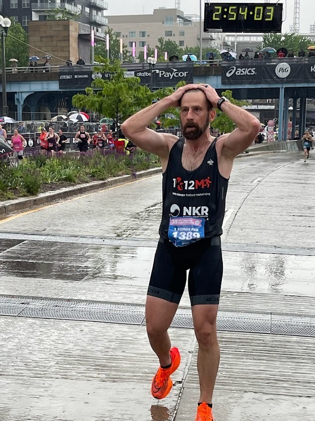 Cavanaugh after completing a marathon in 2023. Photo: FBNV